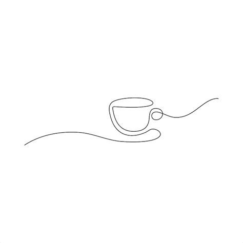 premium vector continuous line art of a coffee cup