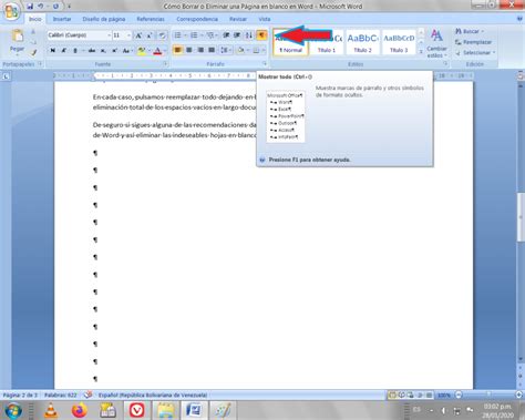 Cómo Borrar O Eliminar Una Página En Blanco En Word Mira Cómo Se Hace