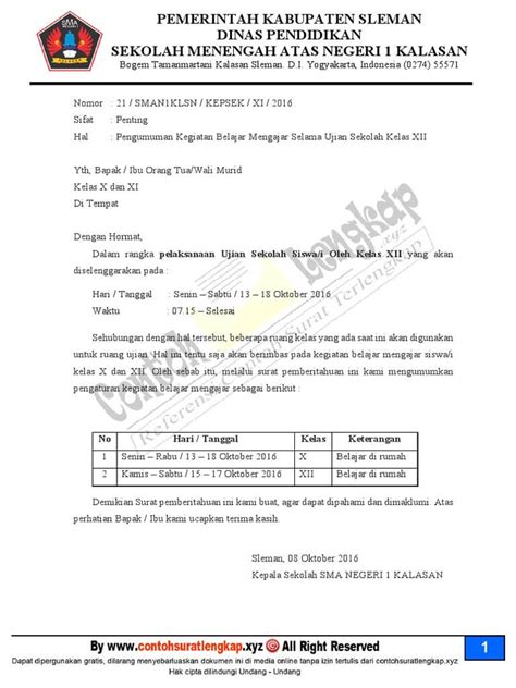 Semoga dapat memberikan manfaat yang berharga bagi. 7+ Contoh Surat Pemberitahuan Sekolah untuk Kegiatan ...