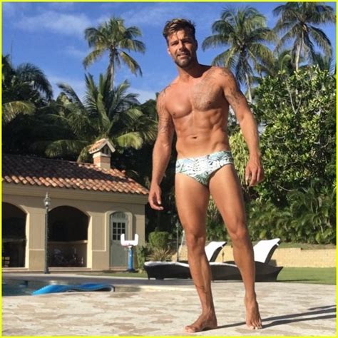Full Sized Photo Of Ricky Martin Poses In Speedo Bares Ripped Shirtless