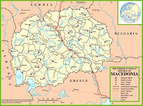 Macedonia Political Map F