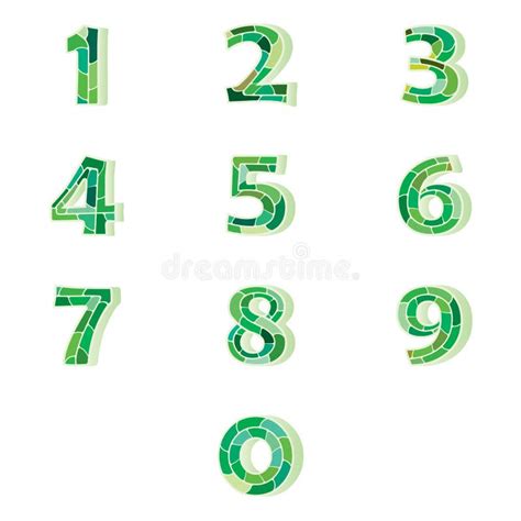 Numbers Set Green Pattern Stock Illustrations 994 Numbers Set Green