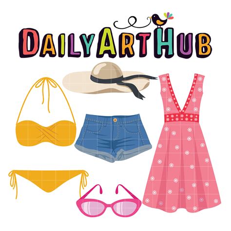 Women Summer Clothes Clip Art Set Daily Art Hub Free Clip Art Everyday