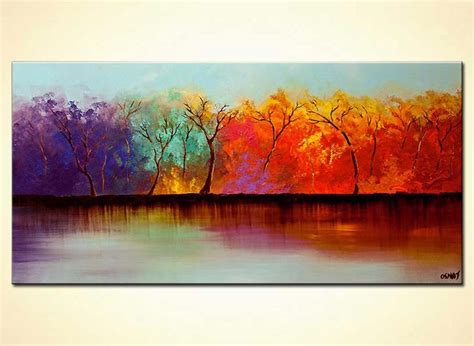 Painting For Sale Colorful Forest On River Bank Wall