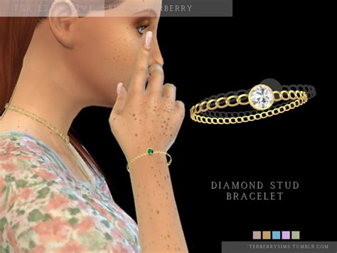 The Sims Resource Diamond Stud Bracelet