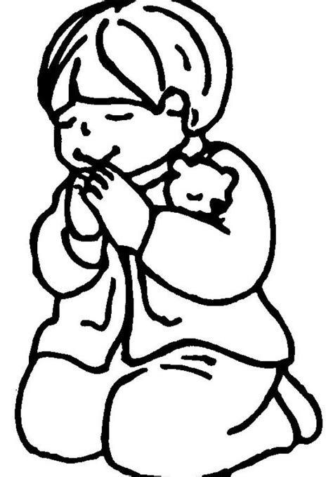 Kid Praying Clipart Black And White Clip Art Library