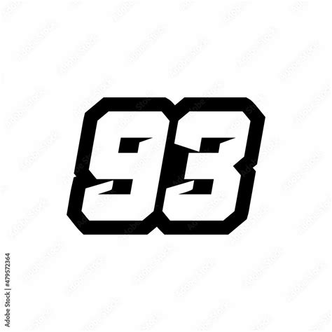 Racing Number 93 Logo Design Stock Vector Adobe Stock