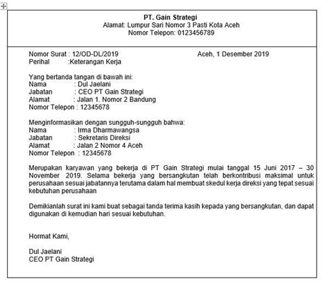 Surat keterangan kerja ini dibuat untuk pengajuan pembuatan paspor, karena yang bersangkutan akan melakukan perjalanan dinas ke mesir. 20+ Contoh Surat Keterangan Kerja (UNTUK BERBAGAI KEPERLUAN)