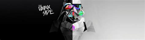 Hd Wallpaper Abstract Dark Side Darth Vader Digital Art Dual