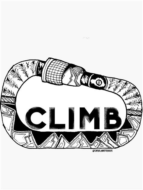 Climb Carabiner Sticker By Carolinatrekker Climbing Art Climbing