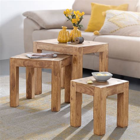 Maybe you would like to learn more about one of these? FineBuy 3er Set Satztisch Massiv-Holz Akazie Wohnzimmer ...