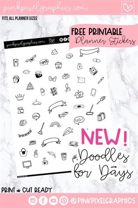 Doodles For Days Free Functional Stickers Free Printable Planner