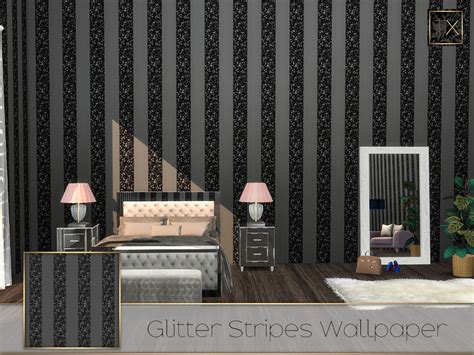 The Sims Resource Glitter Stripes Wallpaper