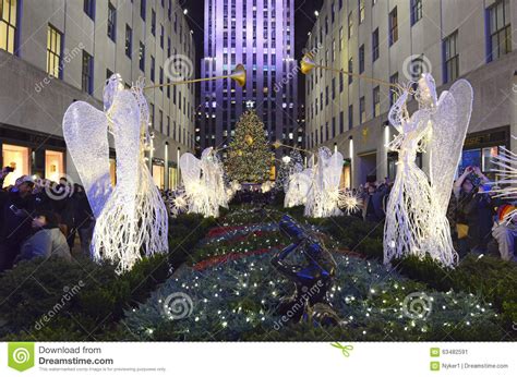 Christmas Tree At Rockefeller Center Manhattan New York Editorial