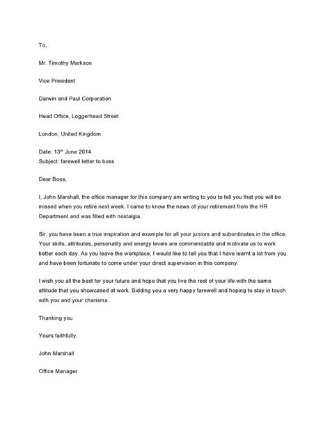 Perfect Farewell Letters To Boss Or Colleagues Templatearchive Farewell Letter To Boss