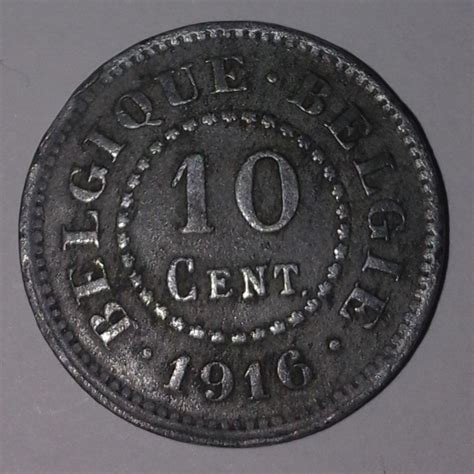 10 Centimes 1916 Albert I 1909 1921 Belgium Coin 39572
