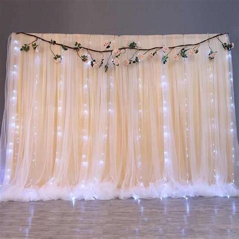 White Tulle Backdrop Curtains Chiffon Backdrops Photography Etsy In