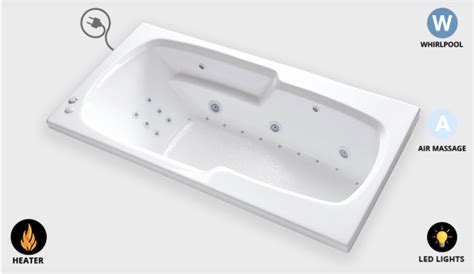 It comes with variable jets well positioned to massage you while you relax in the pool. AR6532 65″ Tub | Drop In | Heated 12 Jet Whirlpool Air ...