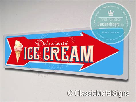 Classic Style Ice Cream Sign Classic Metal Signs