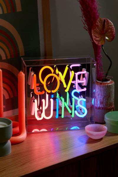 Love Wins Neon Box Light Urban Outfitters