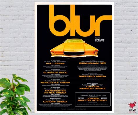 Blur Blur Uk Tour 1997 Music Concert Poster Print Damon Albarn Park