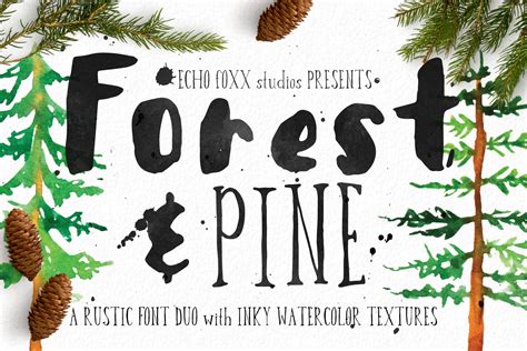 Forest And Pine Textured Font Bundle ~ Script Fonts ~ Creative Market