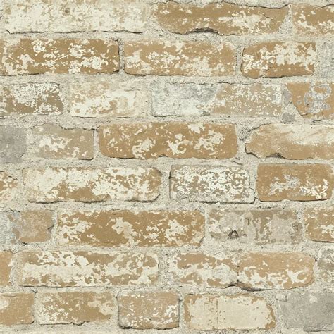 Roommates Stuccoed Brown Brick Peel And Stick Wallpaper The Home