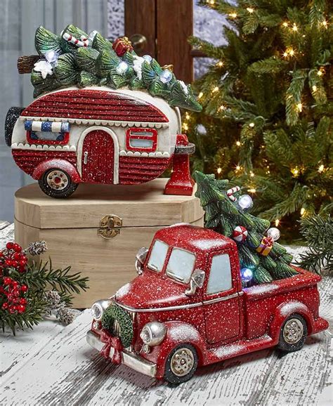 Vintage Lighted Holiday Accents Christmas Red Truck Christmas Crafts