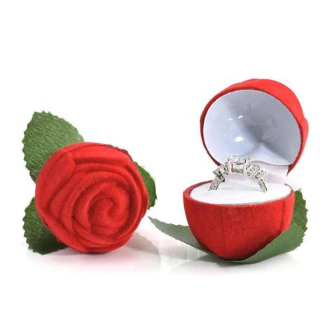 Jewelry Ring Box Rose Flower Rose Flower Ring Holder Box Ring Box