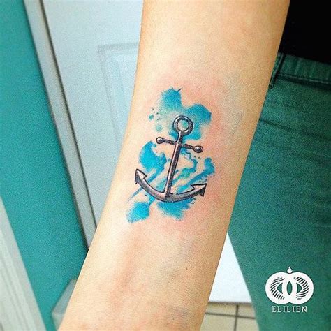 Watercolor Colorful Anchor Tattoo Viraltattoo