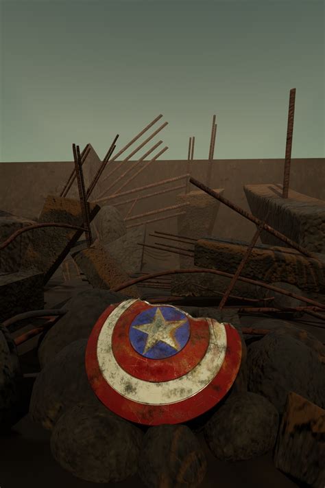 Artstation Captain America Broken Shield