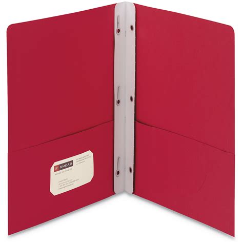 2 Pocket Folder Wtang Fastener Letter 12 Cap Red 25box
