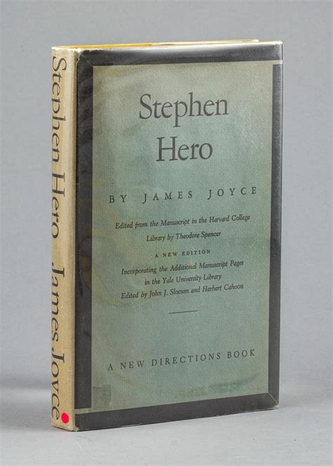 Lot †james Joyce Stephen Hero First Edition