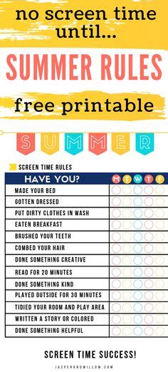 Free Summer Chore Chart To Keep Kids Busy And Mom Happy In 2021 Chore