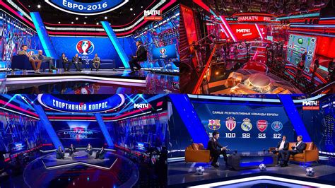 Подпишись на наш телеграм t.me/match_tv. TV Set design. Main decoration Матч ТВ on Behance
