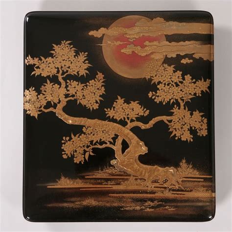 Suzuribako Lacquer—a Lacquer Suzuribako Writing Box Worked In Gold