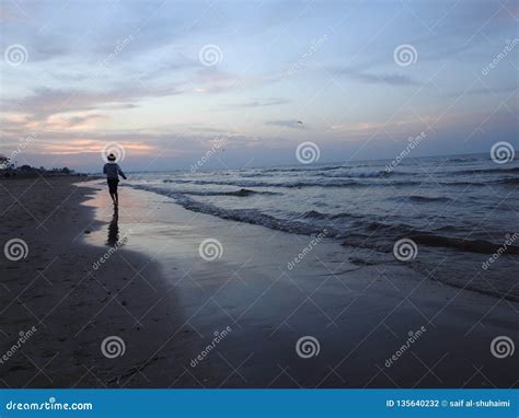 Oman Sunset At Salalah Beach Stock Photography