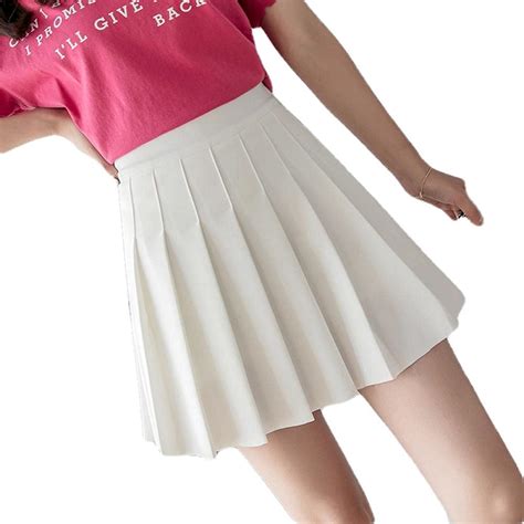 Ertyuio Short Skirts For Women High Waist Anti Glare Short Skirt Female Pleated Tutu Skirt