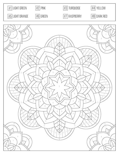 Color By Numbers Printable Coloring Book For Adults Teens Etsy