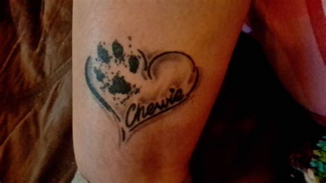 My First Tattoo In Loving Memory Of My First Dog The Paw Print Is An