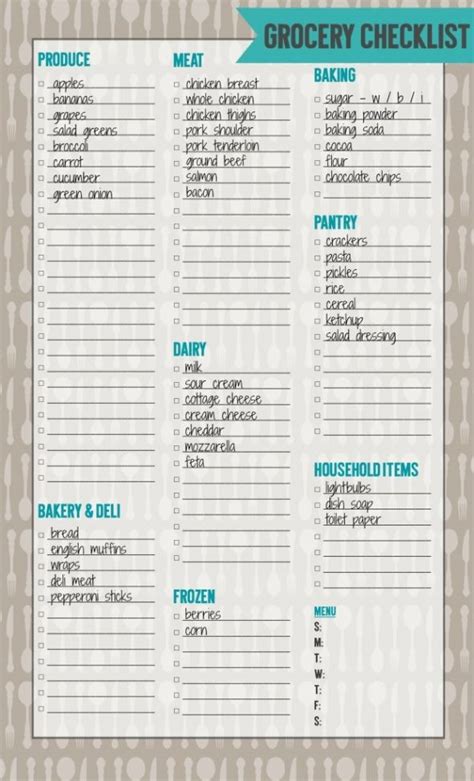 Printables To Organize Your Home Life Grocery Checklist Grocery