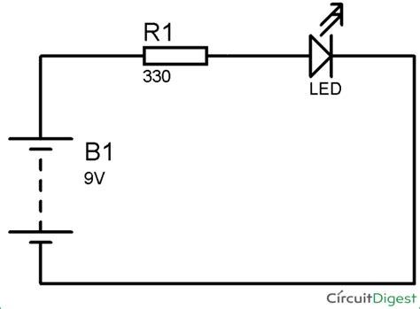 Finally the circuit diagram, it's fairly simple, have a look. Simple LED Circuit Diagram