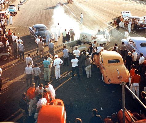 1957 National Hot Rod Associations Drag Racing Meet Held In Santa