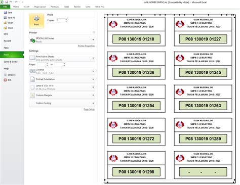 Cara Membuat Kartu Peserta Ujian dan Nomor Meja – Excel