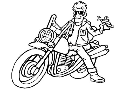 Easy motorbike coloring pages of motorcycle leather jacket coloring motorcycle accessories: Motorcycle Coloring Pages - Coloring Kids