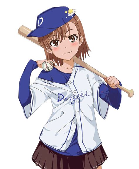Safebooru 1girl Ball Baseball Baseball Bat Black Skirt Blue Hat Blue Shirt Blush Brown Eyes