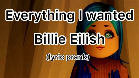 Everything I Wanted Billie Eilish Lyric Prank Youtube