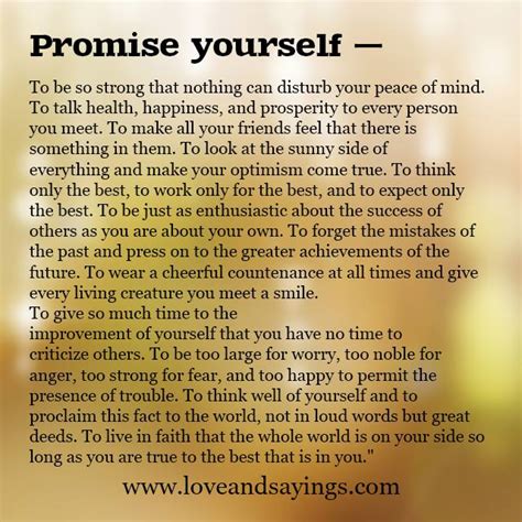 Promise Yourself To Be So Strong