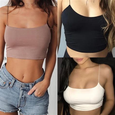 Sexy Lady Camis Women Tank Top Short Strappy Bustier Bra Crop Top Bralette Singlet Shirt