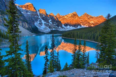 Red Morning Peaks At Moraine Lake Photograph By Adam Jewell Fine Art